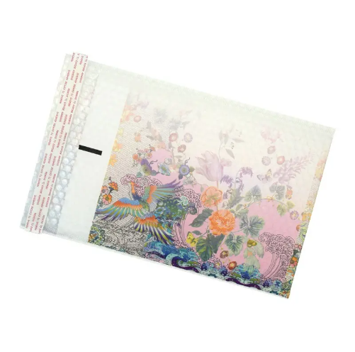 Decorative Floral Bird Pattern Waterproof Self-Sealing Bubble Mailing Bag For Packaging