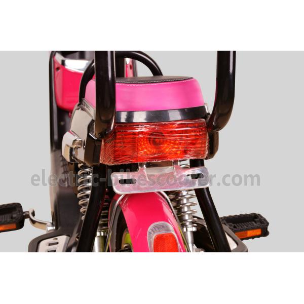 2 Wheel Pedal Assist Electric Bike Pink 48V 20Ah Lead Acid Gel Battery Suspension Fork