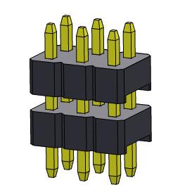 TIPO duplo do MERGULHO da pilha da fileira de Pin Header Connector 2.00mm - 2 *2 PIN To 2*40PIN