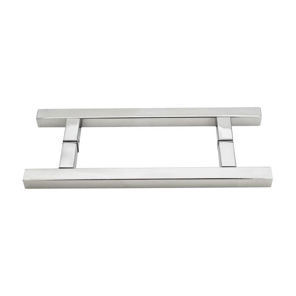 Chinese Design Style CP Finish Commercial H Handle for Frameless Sliding Shower Glass Door Pull Handles