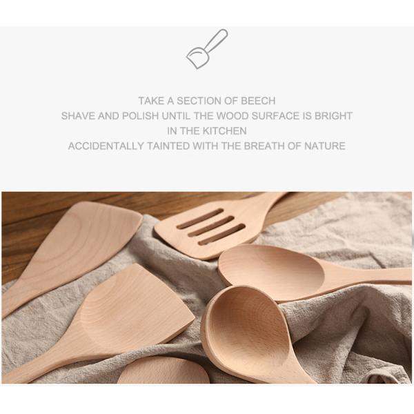 Шпатели бака лопаткоулавливателя бака кухни ручки Nonstick бука деревянные