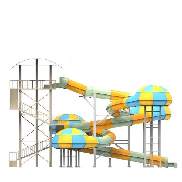 UFO Themed Spiral Water Slide Compact layout 12m Height