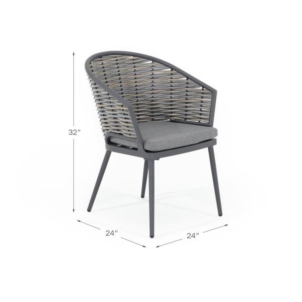 Specific AJUNION Wicker Rattan Outdoor Dining Set Aluminum Frame Round Table 4 Seating