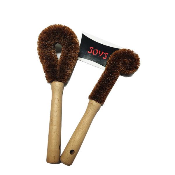 Kitchen Natural Wooden Pot Scrubber Sisal Bristle Eco Friendly