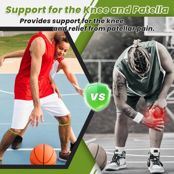 2pcs de silicona de tendón patellar de rodilla banda de rodilla para aliviar el dolor de rodilla banda de patella para baloncesto correr deportes respirable banda de apoyo de tendón patellar