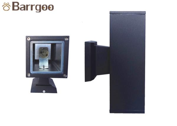 Black Up And Down LED Outdoor Wall Lights , Square Outside Wall Lights 2 Years Warranty