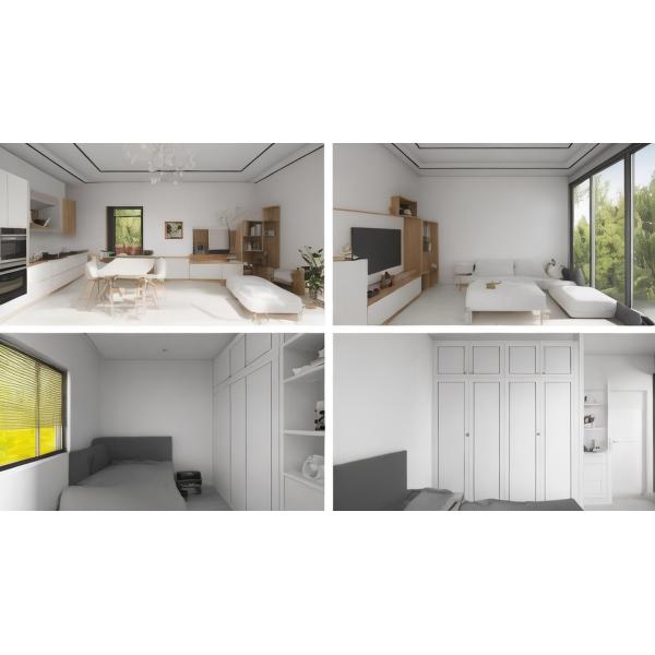 Casa modular de 2 dormitorios de recreo fácil de instalar para apartamentos Oficina de campamento