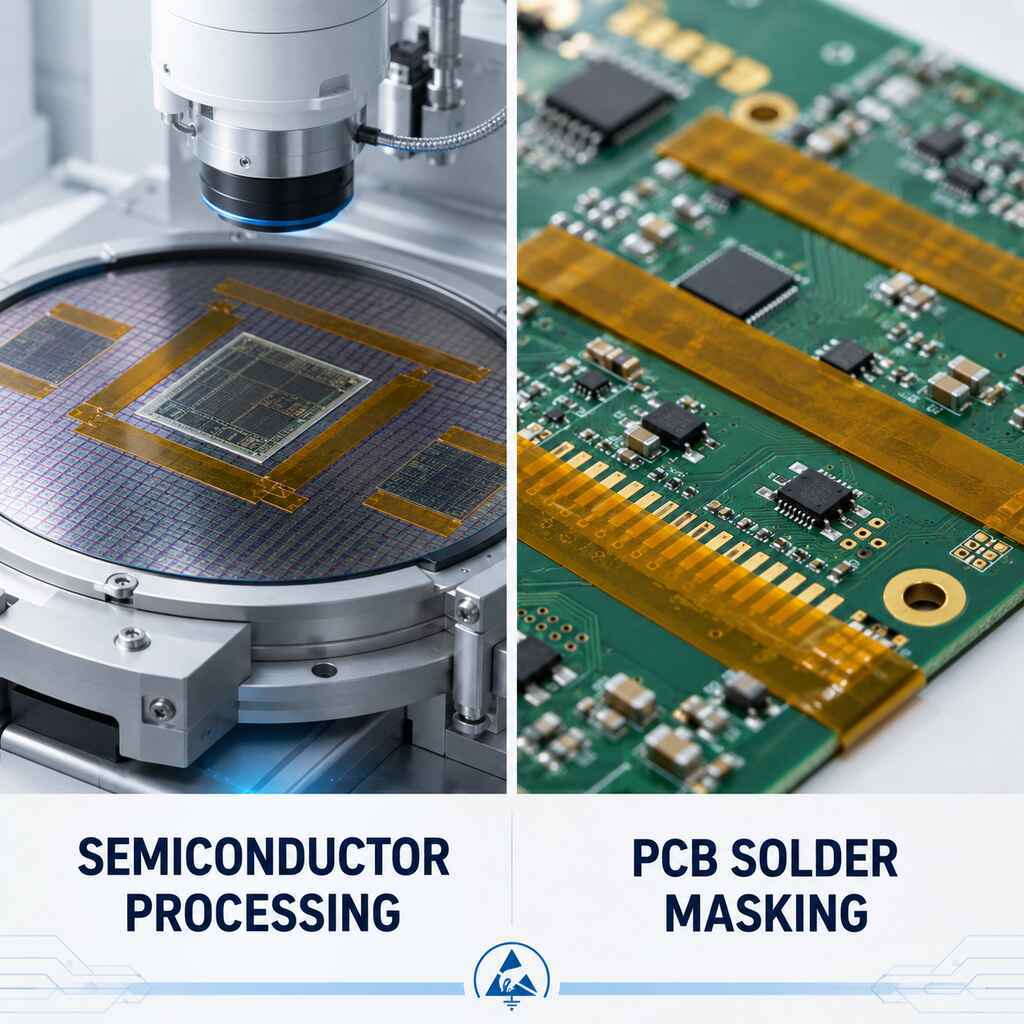 ESD Polyimide Tape (Anti-Static PI Tape / Low-Static PI Tape) – Single-Sided Silicone Adhesive for High-Temperature PCB Masking and Static-Sensitive Electronic Assembly