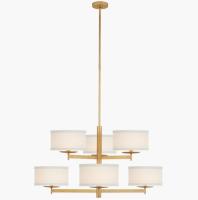 KS 5070 Walker Moyenne Deux Niveaux Chandelier Gild / Feuille d'Argent Brûlée Avec 10 