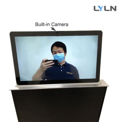 Monitor retrátil motorizado todo do LCD da tabela de conferência em um certificado do CE do sistema