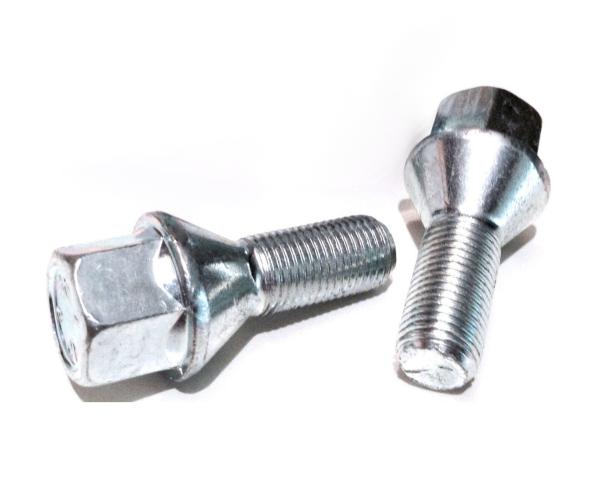 Solid Zinc Coated Wheel Lug Bolts 17 Mm Hex With 60 Degree Taper Seat
