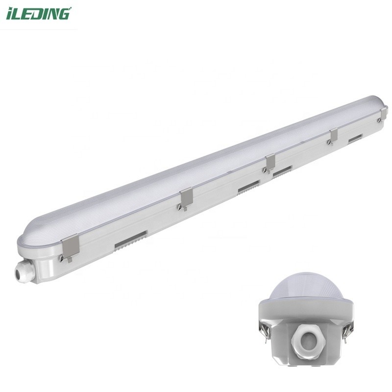 Surface Mount Tri-proof Light 5FT 24W Industrial LED Vapor Tight Fixture with CRI Ra 80