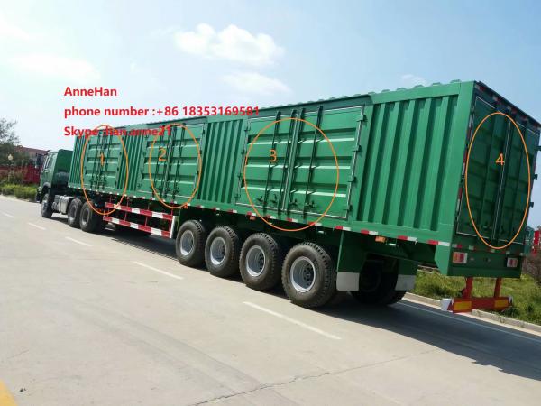 Sinotruk Cimc 40 Ft Van Type Container Box Semi Trailer Trucks With Rear Door 4 Axles