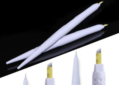 O dobro dirigiu a pena descartável branca de Microblading para a tatuagem do manual da sobrancelha