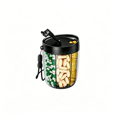 Pill Bottle Organizer with 7 Large Compartments, Pill Dispenser for Travel,