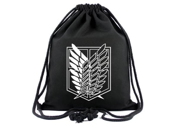 Custom Printed Canvas Shopping Bags , Boys Girls Drawstring Sports Backpack
