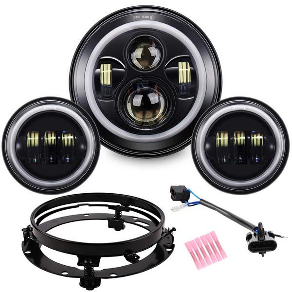 4.5 Fog Passing Lights DRL Harley Electra 7 Inch Halo Fog Lights