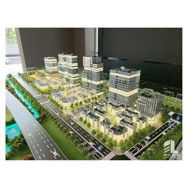 Modelo a escala arquitectónica personalizado para la exposición de planificación urbana con luces LED con tecnología 3D
