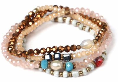 Women Accesories Multi Rows Crystal Bracelet, wholesale black quarz stone fashion gold chain bracelet for men, layer cry