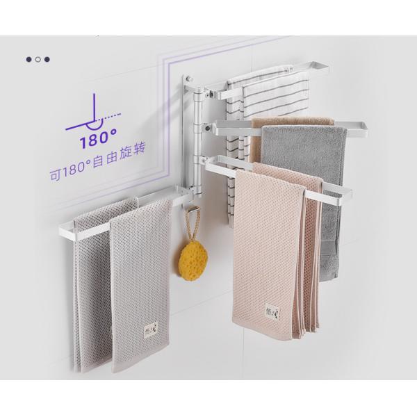 Aluminium Alloy 24cm Height Bathroom Towel Holder , 3 Tier Wall Mounted Towel Rack