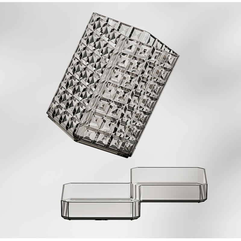 Popular Wholesale Crystal Imitation Acrylic Storage Box Customizable Tool Toothbrush Holder for Kitchen Office