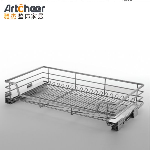 Stainless Steel 304# Kitchen Basket with Soft Close Hardware for Modern Cabinets