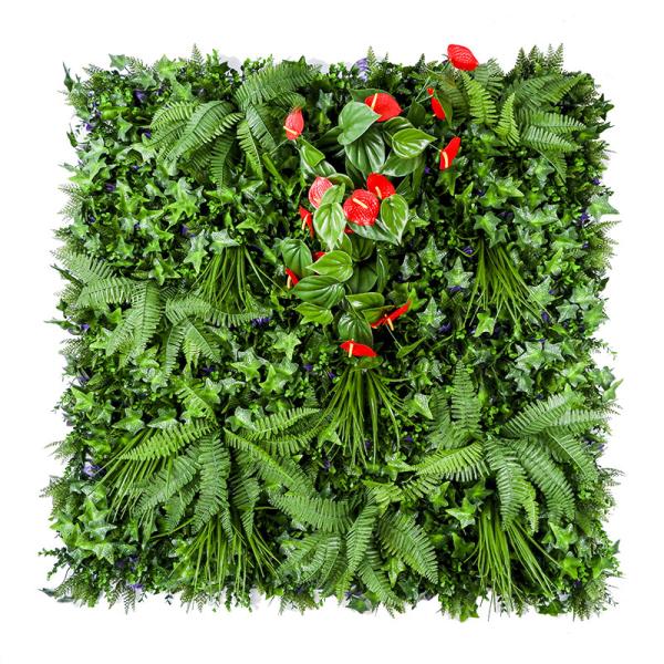 Dark Green Hedge Artificial Green Walls Vertical Bush Panel 45mm For Garden Decoration