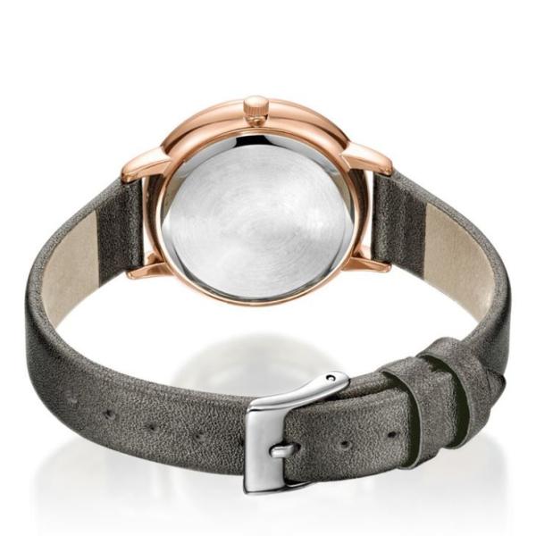 Pin Buckle Women Quartz Wrist Watch Leather Strap Shell Dial