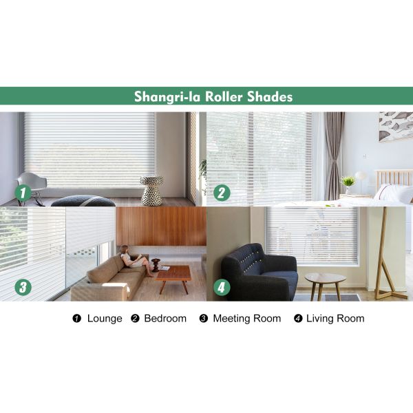 100% Polyester Vertical Blinds Fabric - Customizable Color Shangri-La Blinds for French Windows