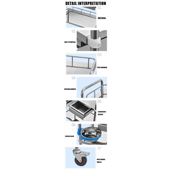 Вагонетка нержавеющей стали пользы больницы штуцеров лаборатории вагонетки аппаратуры