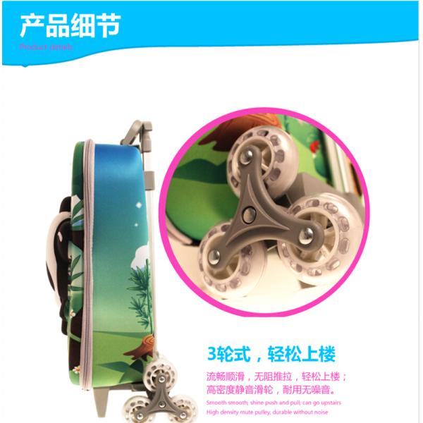 3D Cartoon Hard Shell Kids Suitcase , Kids Travel Luggage Outside Trolley