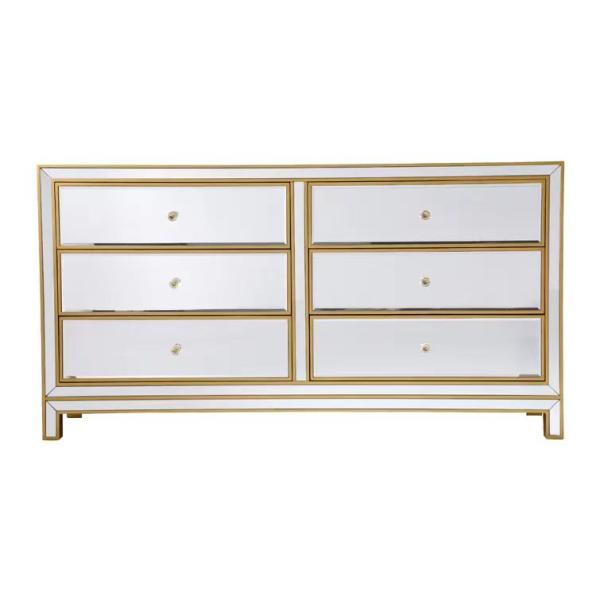 Armários de exposição luxuosos modernos feitos sob encomenda com o armário da faceta do espelho de 6 Dawers