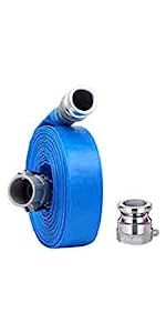 PVC Lay Flat Pump Discharge Hose With Aluminum Camlock C & E Fittings, Cam Lock Fitting Type F included, Heavy Duty