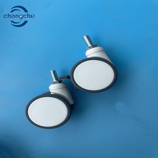 3 inches White Medical Wheel casters Soft TPR Wheel Tread Screw with Bearings Silent for Hospital Trolley