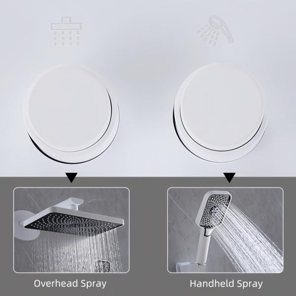 Chrome Concealed Valve Showers Digital Display Two Outlets Multi Modes Spray Brass Body