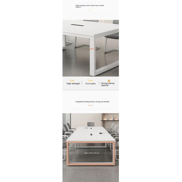 Настраиваемый белый конференц-стол Простой длинный стол для многосторонних переговоров в офисе