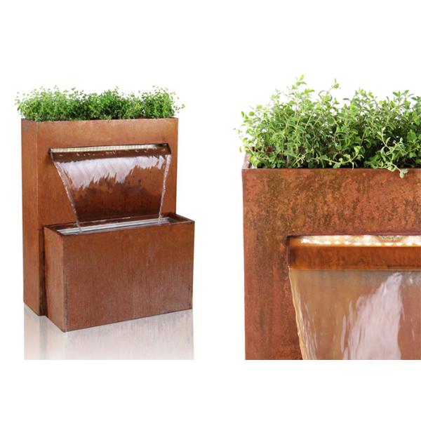 Modern Large Outdoor Corten Steel Water Fountain Customized