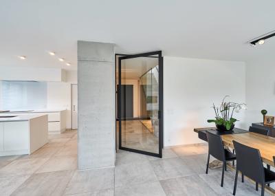 White / Black Aluminium Pivot Doors High Security Double Glazed