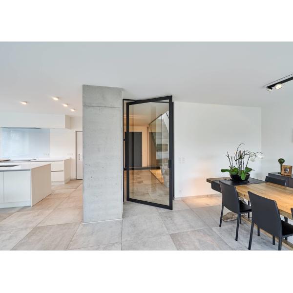 Бело-черные спиральные двери из алюминия с двойным стеклом