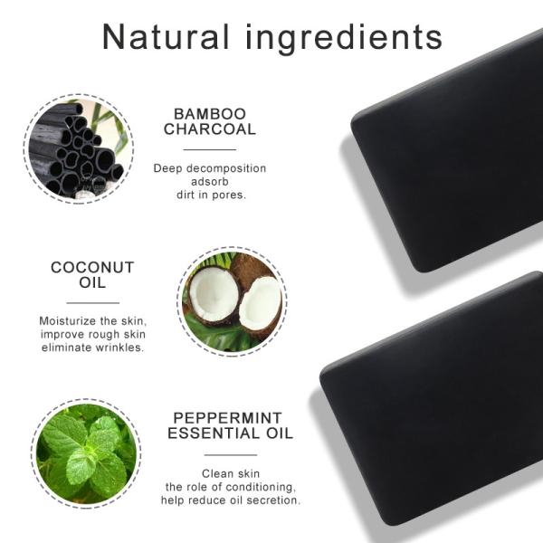 RSPO Organic Handmade Soap Activatted Bamboo Charcoal Body Bath Soap Bar