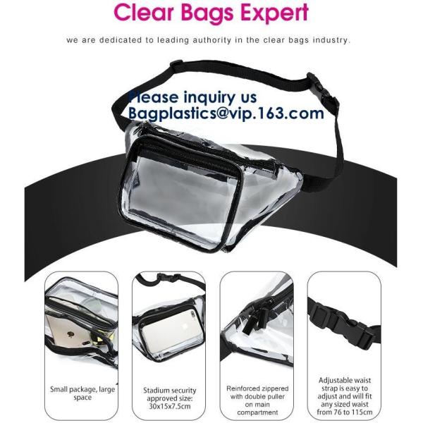 Clear Zipper Bag With Compression Packing Closure,Toiletry Bag With Pink Trim And Zipper Closing PVC zipper pouch bageas