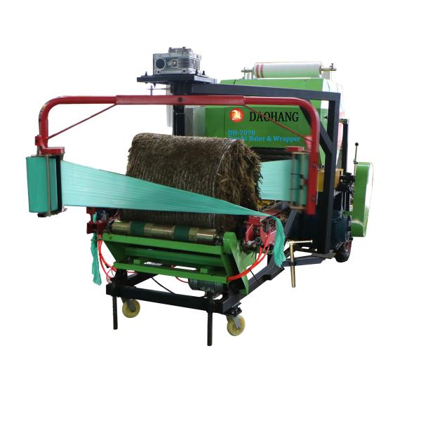 7KW 2layers/Bale Silage Baler Machine Round Maize Chopping Baling Wrapping 380V
