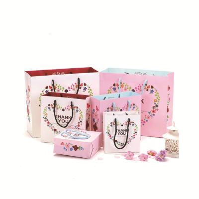Coated 	Printed Paper Bags / Shopping Black Pink Paper Bags With Handles