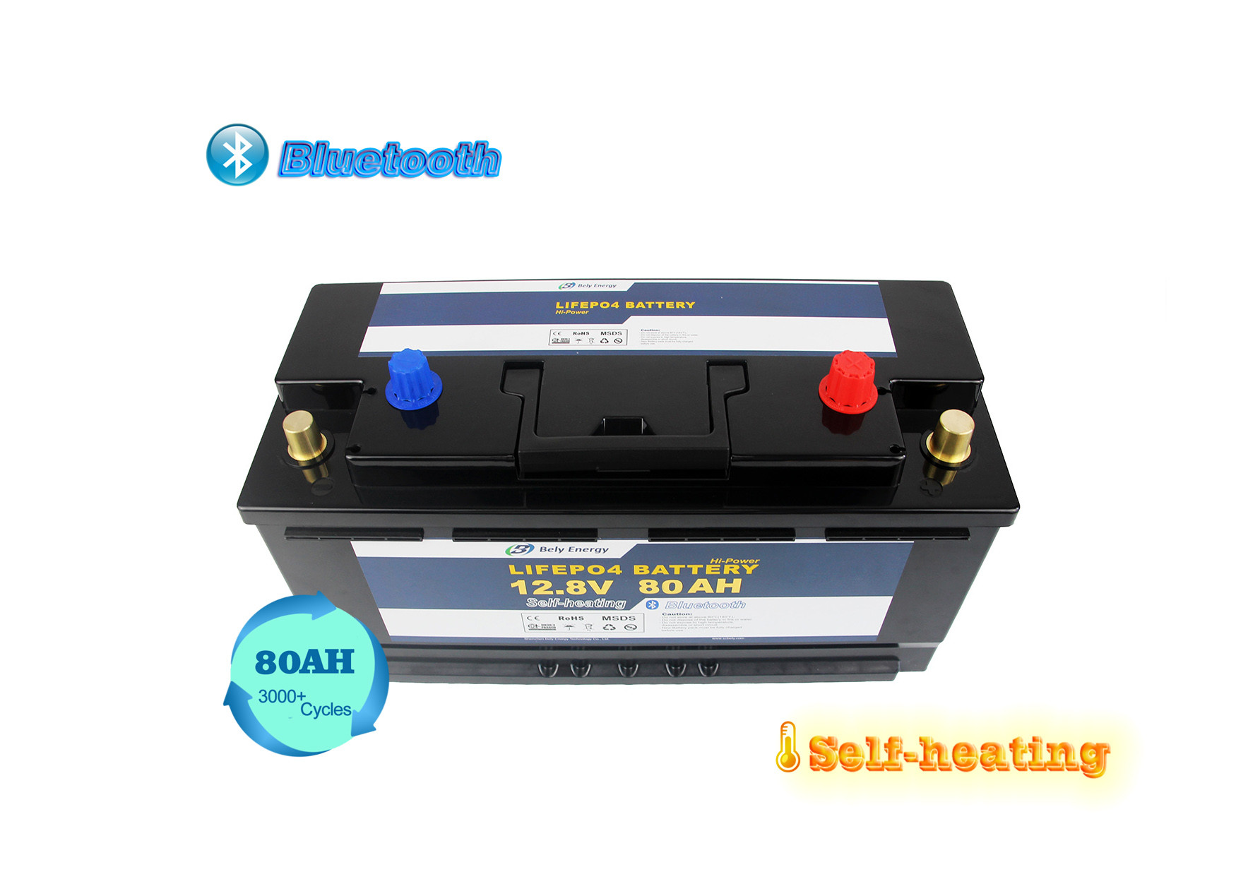 12V 80Ah BT4.0 нагревая морской литий фосфорнокислого железа располагаясь лагерем автомобиля батареи лития