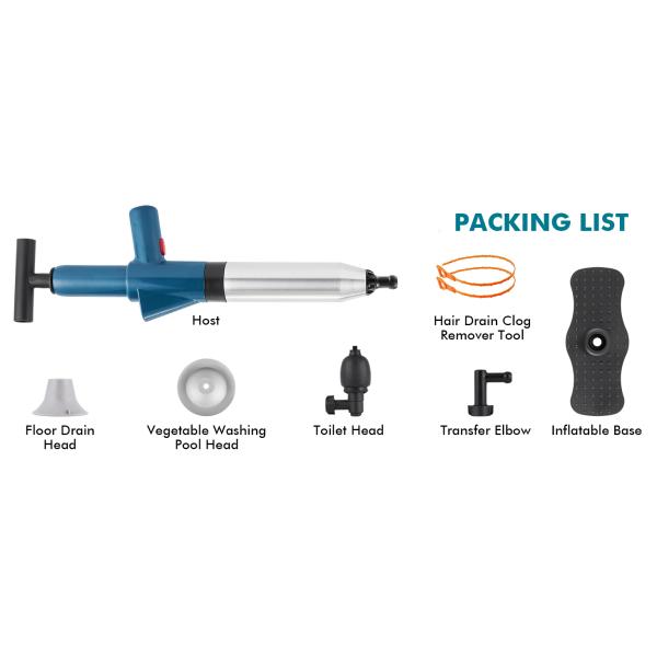 Manual Multi Function Stainless Steel Toilet Plunger for Sustainable Drain Cleaning
