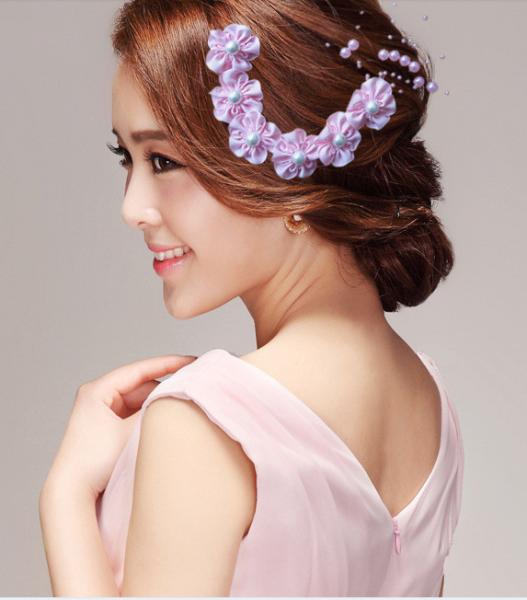 Bridal headdress flower hair accessories Starry Plum Purple Red White Pink Blue