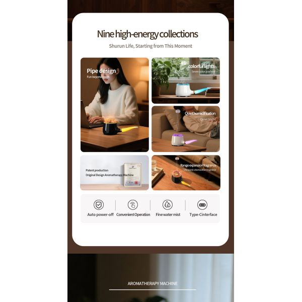 Ultrasonic Home Use Air Aroma Essential Oil Diffuser With Colorful Ambient Light