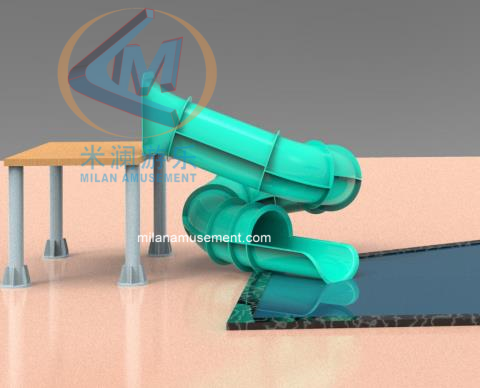 Fully Customized Spiral Water Slide – 10m Curved Slide with 1.7m Platform for Small Pools