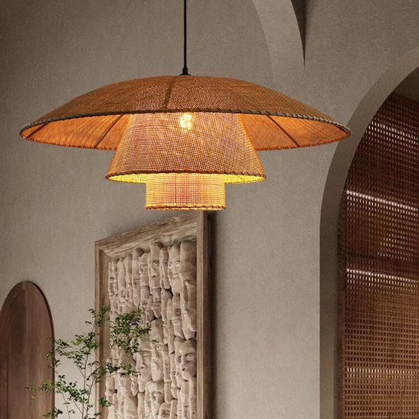 Vintage Rattan Lamp New Restaurant Pendant Lights Home Decor Dining Room Kitchen Loft Suspension lamp(WH-WP-73)
