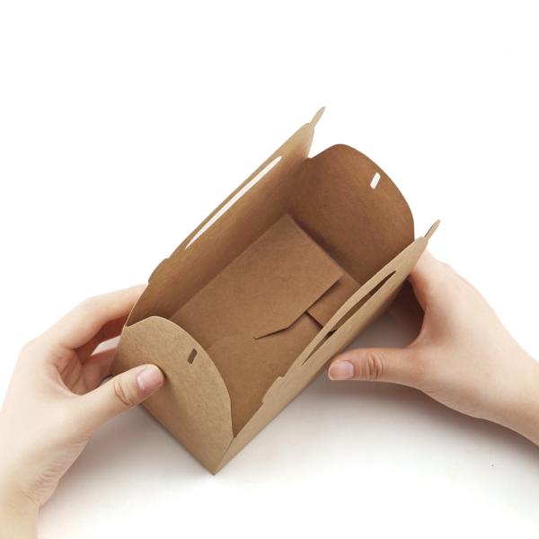 Custom Recycled Brown Kraft Paper Box With Handle for Food Packaging Distribution